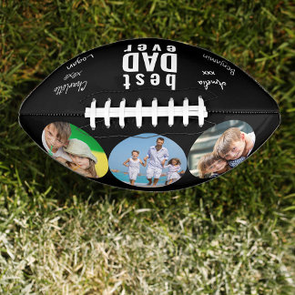 Beste vader ooit Ondertekend Foto zwart, gepersona American Football