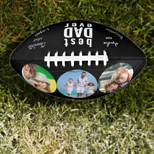 Beste vader ooit Ondertekend Foto zwart, gepersona American Football