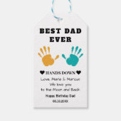 Beste vader ooit overhandigt verjaardag cadeaulabel (Voorkant)