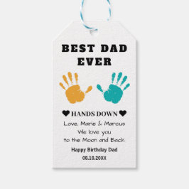 Beste vader ooit overhandigt verjaardag cadeaulabel