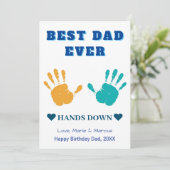 Beste vader ooit overhandigt verjaardag feestdagenkaart (Staand voorkant)