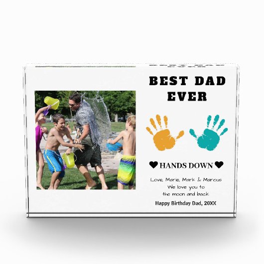 Beste vader ooit overhandigt verjaardag fotoblokken (Voorkant)
