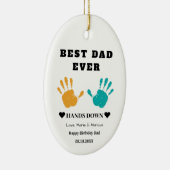 Beste vader ooit overhandigt verjaardag keramisch ornament (Rechts)