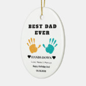 Beste vader ooit overhandigt verjaardag keramisch ornament (Links)