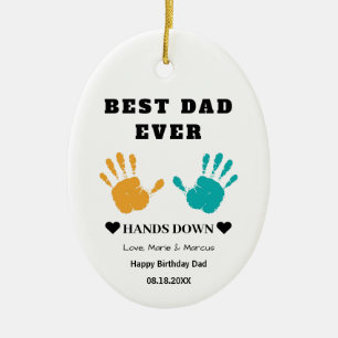 Beste vader ooit overhandigt verjaardag keramisch ornament