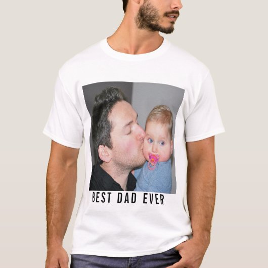 Beste vader ooit papa en Baby foto T-shirt (Voorkant)