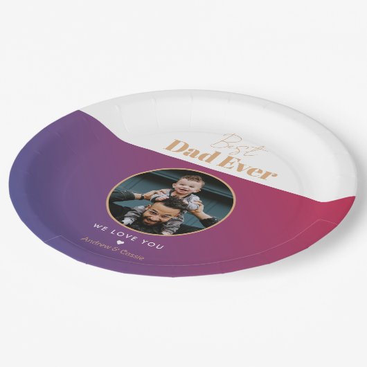 Beste vader ooit papieren bordje (Gekanteld)