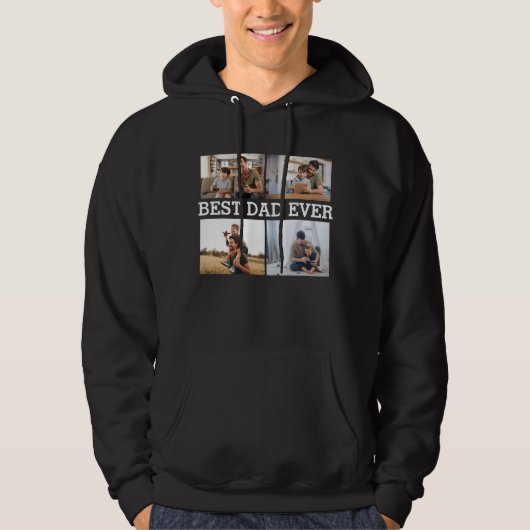 Beste vader ooit pappa Foto Collage Afbeelding Hoodie (Voorkant)