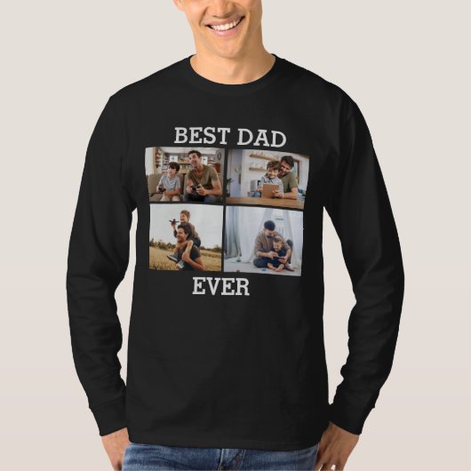 Beste vader ooit pappa Foto Collage Afbeelding T-shirt (Voorkant)