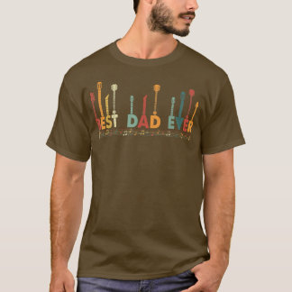  beste vader ooit pappa gitaar Fathers Day Ret T-shirt