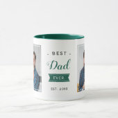 Beste vader ooit pappa Green Birthday Foto Mok (Midden)