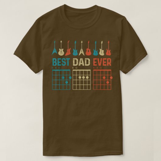 Beste vader ooit pappa Guitar vaderdag T-shirt (Design voorkant)