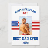 Beste vader ooit Patriottisch Rood Wit Blauw Foto Feestdagenkaart (Voorkant)