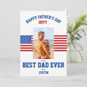 Beste vader ooit Patriottisch Rood Wit Blauw Foto Feestdagenkaart (Staand voorkant)