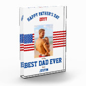 Beste vader ooit Patriottisch Rood Wit Blauw Fotoblokken (Links)