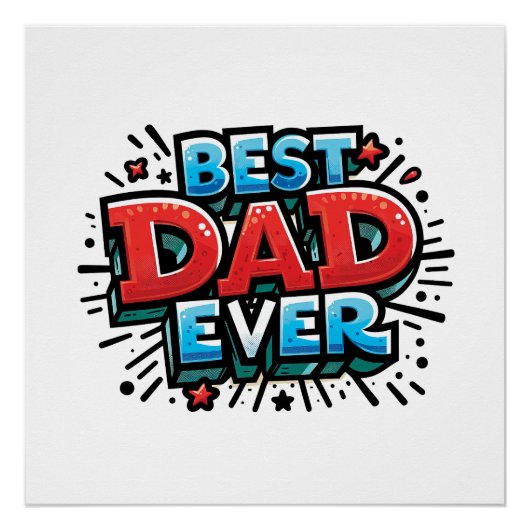 Beste vader ooit perfect poster (Voorkant)