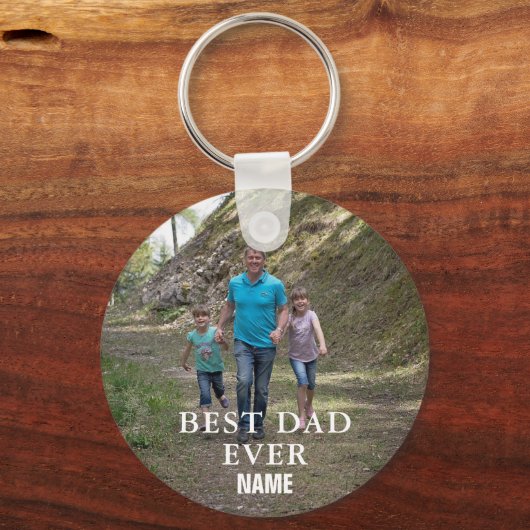 Beste vader ooit persoonlijke Button Sleutelhanger (Voorkant)