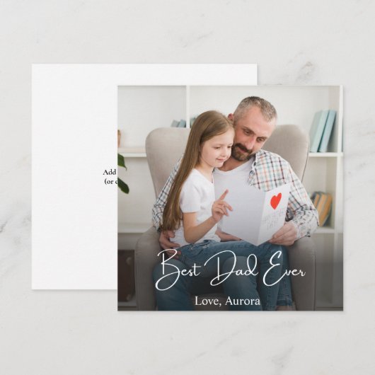 Beste vader ooit persoonlijke foto bedankkaart (Voorkant / Achterkant)
