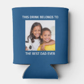 Beste vader ooit persoonlijke foto Blauw Blikjeskoeler (Achterkant)