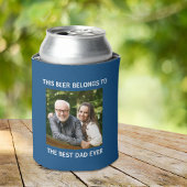 Beste vader ooit persoonlijke foto Blauw Blikjeskoeler