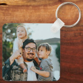 Beste vader ooit persoonlijke foto dubbelzijdig sleutelhanger (Achterkant)