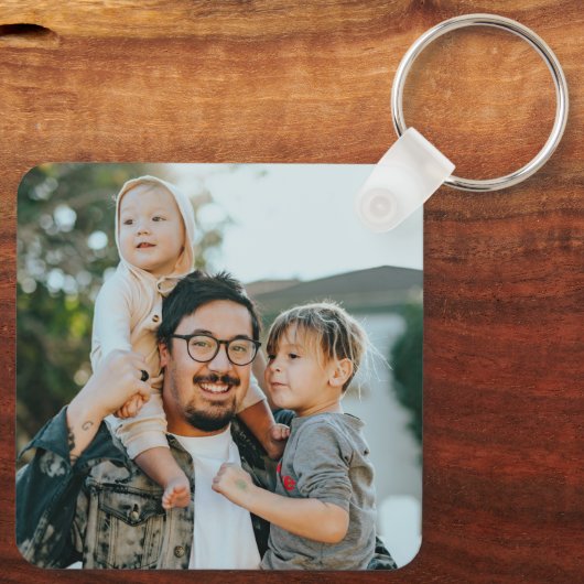 Beste vader ooit persoonlijke foto dubbelzijdig sleutelhanger (Achterkant)