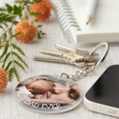 Beste vader ooit Persoonlijke Foto Sleutelhanger (Voorkant Rechts)