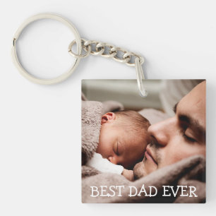 Beste vader ooit Persoonlijke Foto Sleutelhanger