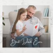 Beste vader ooit persoonlijke foto sparkling wijnetiket (Enkel label)