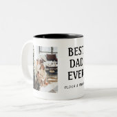 Beste vader ooit persoonlijke foto Vaderdag Tweekleurige Koffiemok (Voorkant links)