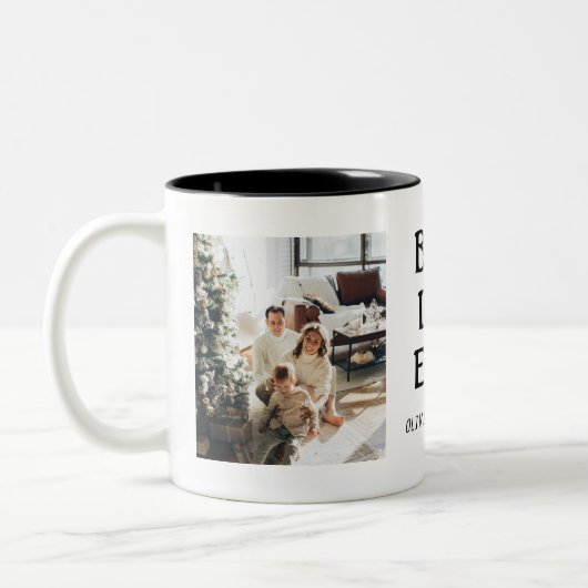 Beste vader ooit persoonlijke foto Vaderdag Tweekleurige Koffiemok (Links)