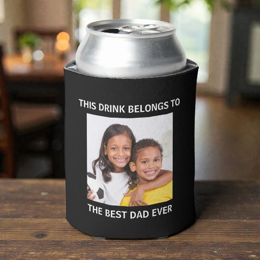 Beste vader ooit Persoonlijke foto Zwart Blikjeskoeler