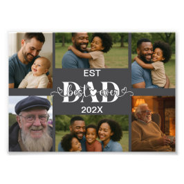 Beste Vader Ooit – Persoonlijke Fotocollage Foto Afdruk