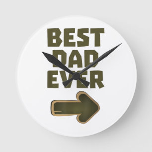 Beste Vader Ooit Pijl Grafisch Logo Ronde Klok