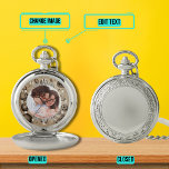Beste vader ooit portretteren  sport achtergrond zakhorloge<br><div class="desc">Geef een geschenk waarmee iemand herinnerd kan worden aan degenen van wie ze houden elke keer dat ze de tijd controleren U kunt de tekst,  de foto en de achtergrond naadloos bewerken. Dit ontwerp heeft een analoge wijzerplaat met een  sportachtergrond.</div>