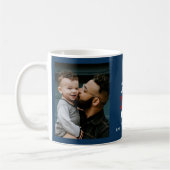 Beste vader ooit Red Heart Blue 2 Foto Koffiemok (Links)