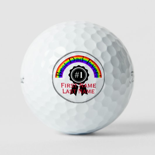 Beste vader ooit Regenbooggolfballen HAMbWG Golfballen (Voorkant)