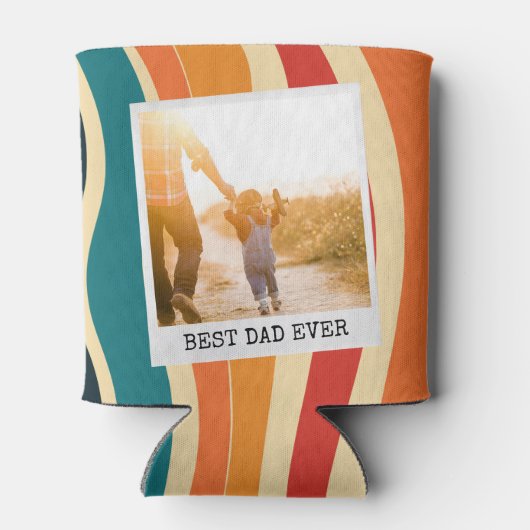 Beste vader ooit Retro 2 foto Koelbox Blikjeskoeler (Achterkant)