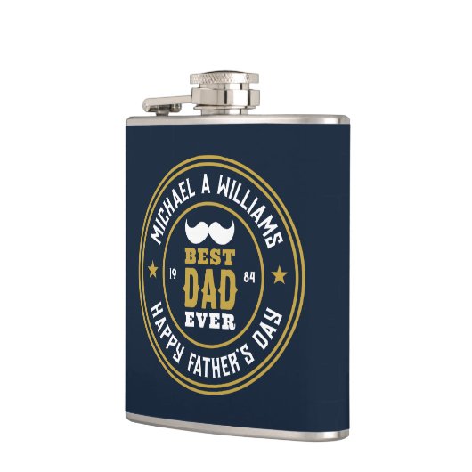 Beste vader ooit  Retro Badge Vaderdag Heupfles (Links)