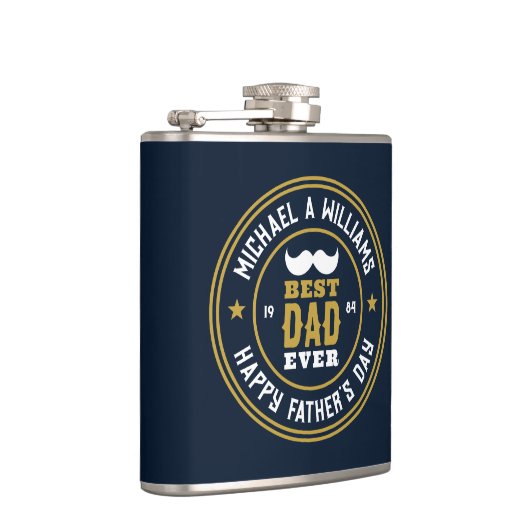 Beste vader ooit  Retro Badge Vaderdag Heupfles (Rechts)