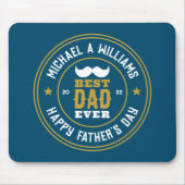 Beste vader ooit  Retro Badge Vaderdag Muismat (Voorkant)