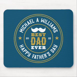 Beste vader ooit  Retro Badge Vaderdag Muismat