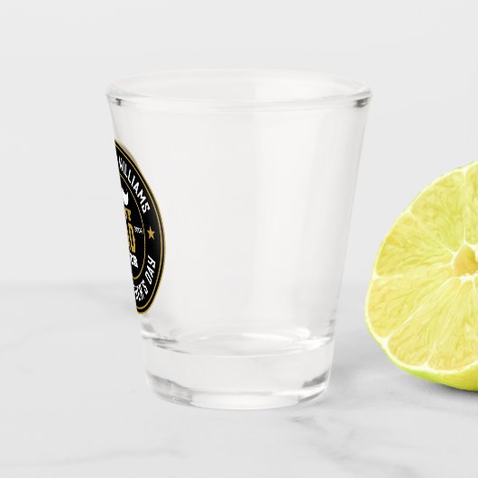 Beste vader ooit  Retro Badge Vaderdag Shot Glas (Rechts)