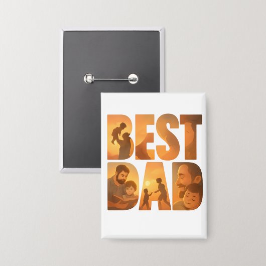 Beste vader ooit retro Button badge (Voorkant / Achterkant)