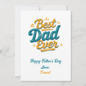 Beste vader ooit | Retro gepersonaliseerde Vaderda Kaart (Voorkant)