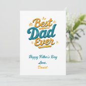 Beste vader ooit | Retro gepersonaliseerde Vaderda Kaart (Staand voorkant)