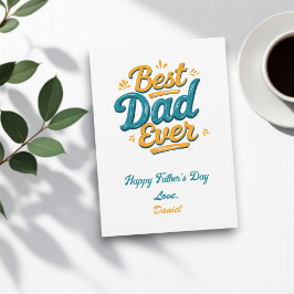 Beste vader ooit | Retro gepersonaliseerde Vaderda Kaart