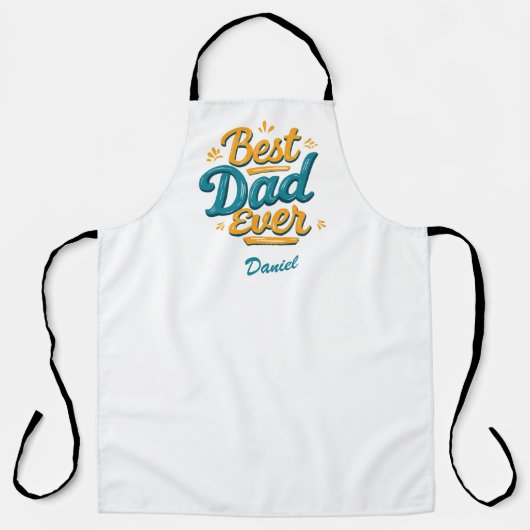 Beste vader ooit | Retro gepersonaliseerde Vaderda Schort (Voorkant)