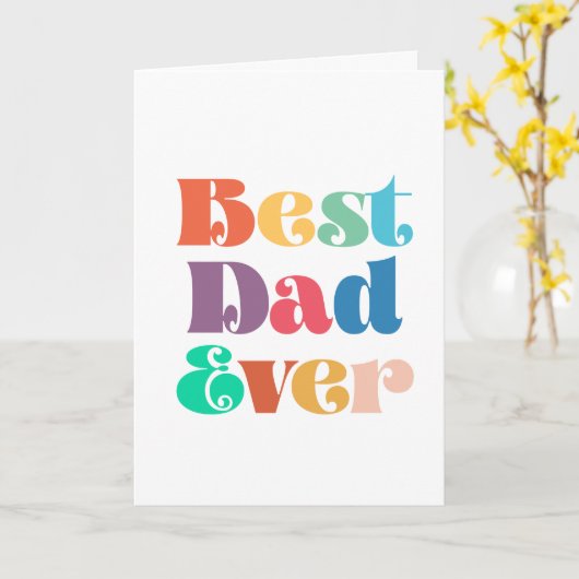Beste vader ooit  retro script Vaderdag Kaart (Gele Bloem)
