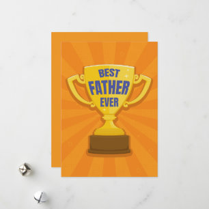 Beste vader ooit retro trofee beker voor vader, pa feestdagenkaart